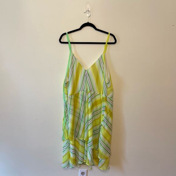 Christopher John Rogers 24W summer dress plaid academia chartreuse tassel - Picture 6 of 7